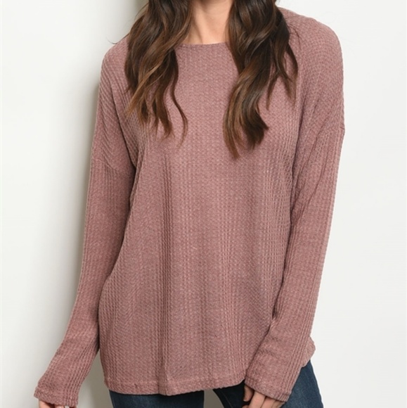 LAST 1! Criss cross back waffle tunic top - Picture 3 of 3